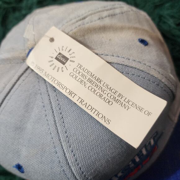 Vintage 1995 Coors Light Racing “The Silver Bullet” Blue Snapback Hat USA NOS - Picture 4 of 9